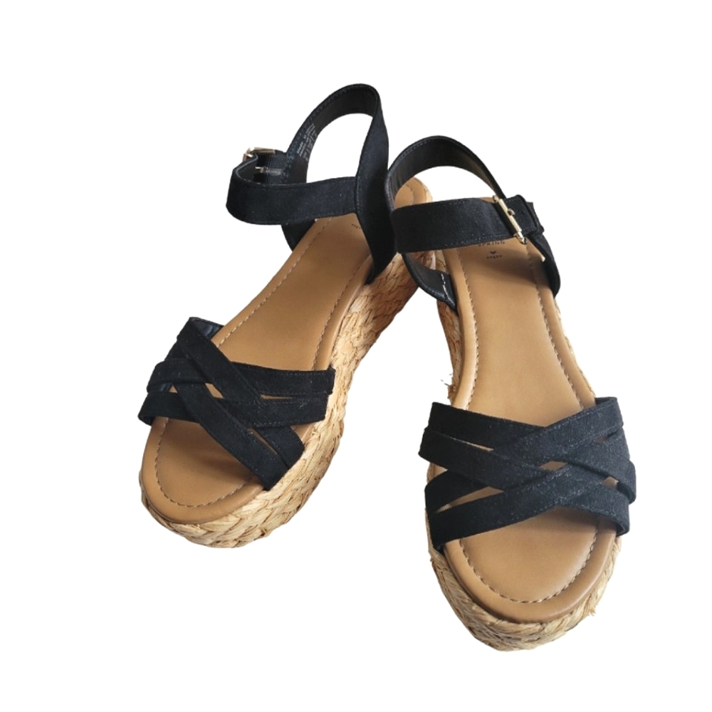 Call It Spring Women's Espadrille Wedge, Faux Suede Strap Sandals
